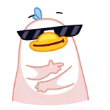 😎 утка, солнцезащитные очки, крутой, расслабленный, мультик, животное, птица telegram sticker