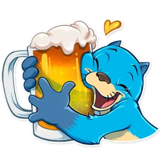🍺 Otter, Bier, Tier, Cartoon, Süß, Glücklich telegram sticker