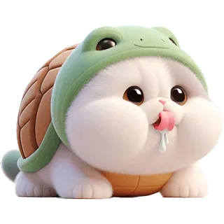 🥹 chat, tortue, mignon, animal, animal de compagnie, dessin animé, drôle, kawaii whatsapp sticker