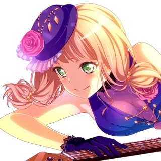 🦩 อนิเมะ, ผู้หญิง, เพลง, กีตาร์, ตัวละคร telegram sticker