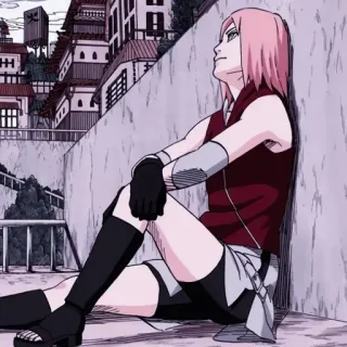 🌸 Sakura Haruno Naruto anime, sakura, ninja, haruno, sitting telegram sticker