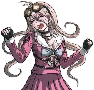 🔩 Miu Iruma Danganronpa V3: Killing Harmony anime, female, Miu Iruma, Danganronpa, pink, goggles telegram sticker