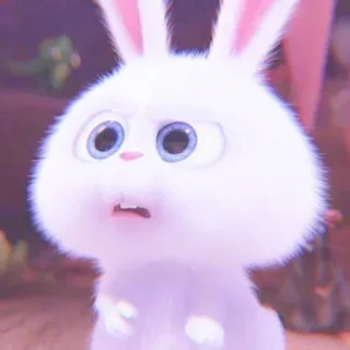 🐰 Snowball The Secret Life of Pets bunny, rabbit, cute, fluffy, white, animal, pet, cartoon whatsapp sticker
