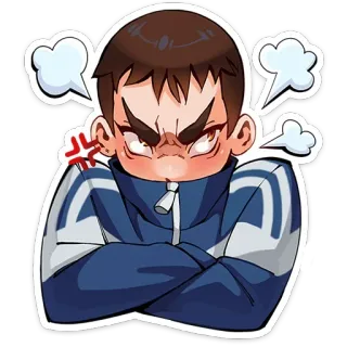 😤 marah, kesal, gila, frustrasi, kartun, anime, jengkel whatsapp sticker