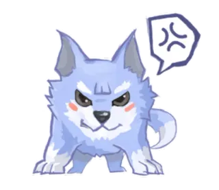 😡 волк, злой, мультфильм, животное, наклейка telegram sticker
