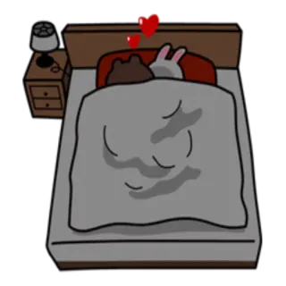 😴 кровать, сон, любовь, пара, спальня whatsapp sticker