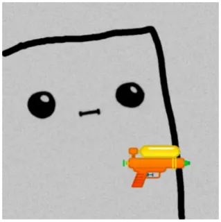 🔫 мультфильм, водяной пистолет, оружие, человечек, детский, игривый telegram sticker