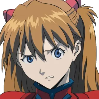 🤨 Asuka Langley Soryu Neon Genesis Evangelion Anime, Personnage, Fille, Asuka Langley, Evangelion whatsapp sticker