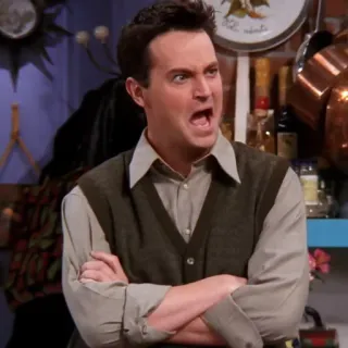 😨 Chandler Bing Friends chandler bing, friends, série tv, personnage, drôle, matthew perry telegram sticker