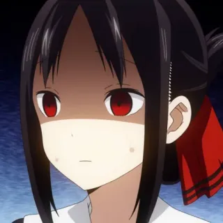 😰 Kaguya Shinomiya Kaguya-sama: Love Is War Аниме, Манга, Kaguya-sama, Кагуя Синомия, Выражение, Серьезный, Мультфильм telegram sticker