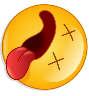 ☠️ Emoji, Morto, Língua, Exagerado, Amarelo, Desenho animado telegram sticker
