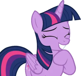😁 Twilight Sparkle My Little Pony pony, cartoon, cute, smiling, Twilight Sparkle telegram sticker