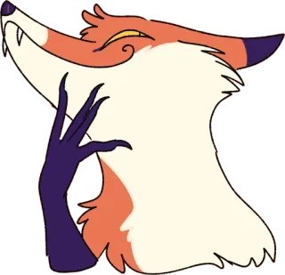 😏 キツネ, 漫画, 動物, ドヤ顔, キャラクター, オレンジ, イラスト telegram sticker