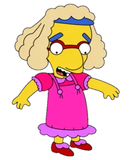 👧 Milhouse Van Houten The Simpsons cartoon, simpsons, milhouse, dress, costume telegram sticker
