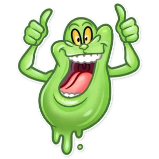 👍 Slimer Ghostbusters Slimer, Os Caça-Fantasmas, fantasma, gosma, desenho animado, personagem telegram sticker