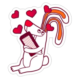 ❤️ rabbit, love, hearts, phone, animal, sticker whatsapp sticker