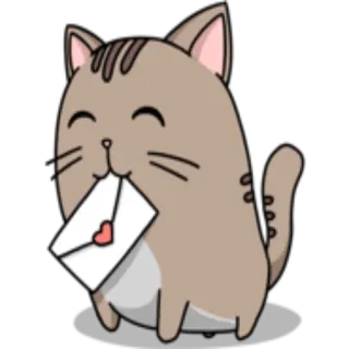 💌 gatto, lettera, cuore, busta, amore, carino, animale whatsapp sticker