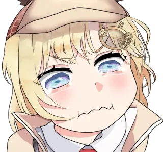 🔍 Amelia Watson anime, vtuber, cute, crying, digital art whatsapp sticker