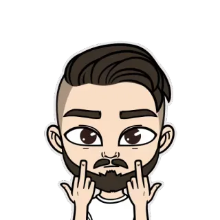 🖕 ngón giữa, xúc phạm, hoạt hình, cử chỉ telegram sticker