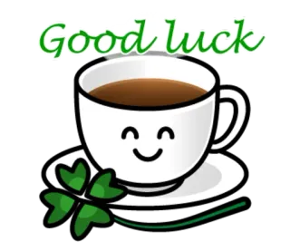 💪 Good luck good luck, coffee, cup, clover, tea telegram sticker