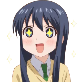 🤩 anime, girl, smile, happy, cute, sparkle telegram sticker