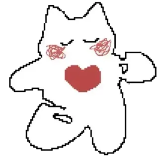 ❤️‍🩹 cat, cute, sticker, heart telegram sticker