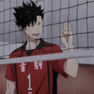 👋 Kuroo Tetsurou Haikyuu!! อนิเมะ, ไฮคิว!!, วอลเลย์บอล, ตัวละคร, คุโรโอะ เท็ตสึโร่ telegram sticker