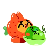 🥰 cute, cartoon, food, kawaii, animal, carrot, peas telegram sticker