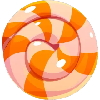 🍭 doce, pirulito, laranja, doce, guloseima, espiral telegram sticker