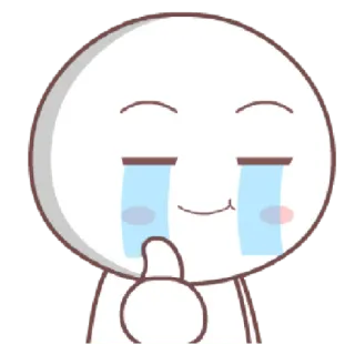 😀 menangis, sedih, emosional, jempol ke atas, kartun, emoji telegram sticker