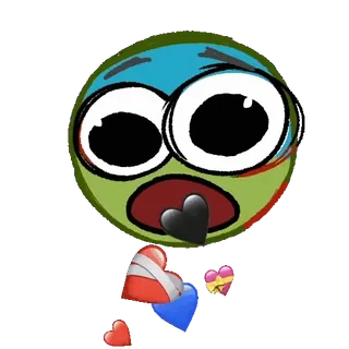 🤢 Эмодзи, Любовь, Сердце, Красочный, Причудливый whatsapp sticker