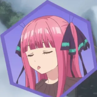 😝 Nino Nakano The Quintessential Quintuplets Anime, Sticker, Nino Nakano, The Quintessential Quintuplets, Desenho animado, Cabelo rosa telegram sticker