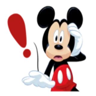❗️ Mickey Mouse Micky Maus, Disney, Cartoon, Verwirrt, Ausruf, Figur telegram sticker