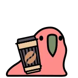 ☕️ bird, coffee, cute, parrot, drink, animal telegram sticker