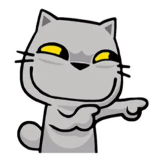 🙂 cat, pointing, meme, cartoon telegram sticker