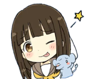 😜 Anime, Fofo, Garota, Desenho animado, Personagem, Adesivo telegram sticker