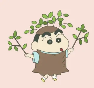 🌲 Shin-chan Crayon Shin-chan ชินจัง, เครยอนชินจัง, อนิเมะ, การ์ตูน, ต้นไม้, พืช telegram sticker
