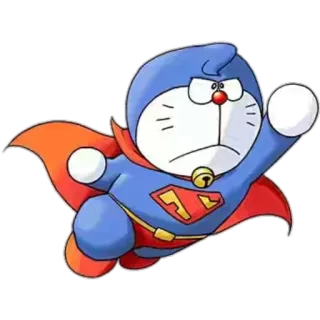 🚀 Doraemon doraemon, superheld, cartoon, anime, fliegend, umhang, katze whatsapp sticker
