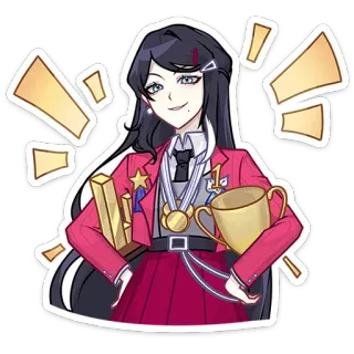🏆 Anime, Cô gái, Cúp, Huy chương, Đồng phục, Nữ sinh telegram sticker