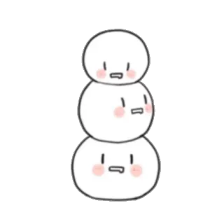 😐 snowman, winter, cute, kawaii, cartoon telegram sticker