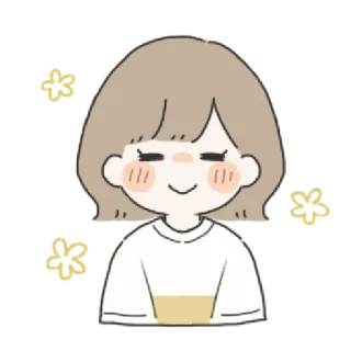 🌟 mignon, dessin animé, fille, autocollant, illustration, rougir telegram sticker