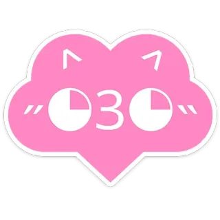 ☺️ fofo, kawaii, rosa, gato, rosto, coração, adesivo whatsapp sticker