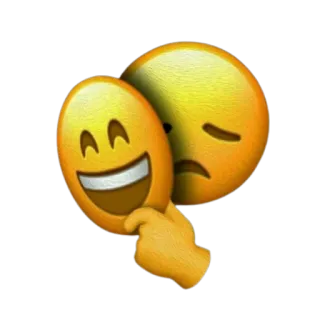 😞 Emoji, Umore, Espressione, Maschera, Nascondere, Triste, Felice, Sentimenti telegram sticker