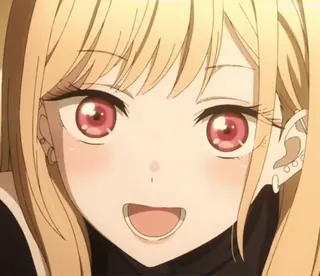💛 anime, girl, cute, blonde, red eyes telegram sticker