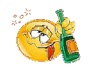 🥂 表情符号, 醉, 瓶子, 酒精, 搞笑, 卡通 telegram sticker