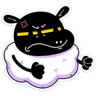 🐏 Cartoon, Boos, Personage, Wolk, Schaap, Illustratie, Dier whatsapp sticker