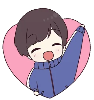 👋 Hoạt hình, Con trai, Anime, Trái tim, Dễ thương whatsapp sticker