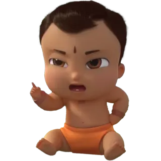 😡 baby, middle finger, offensive, cartoon, gesture telegram sticker
