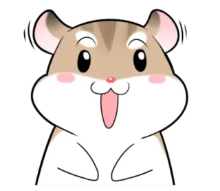 😀 hamster, dier, schattig, cartoon, knaagdier, zoogdier telegram sticker