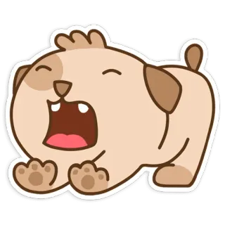 😔 cachorro, filhote, fofo, animal, desenho animado, adesivo, bocejo, sonolento telegram sticker